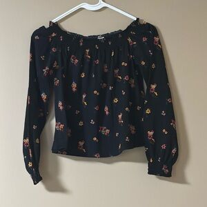 Divided by H&M Women’s  Size S Floral Long Sleeve Crop Top